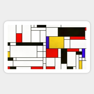 Mondrian Style Abstract Art Magnet